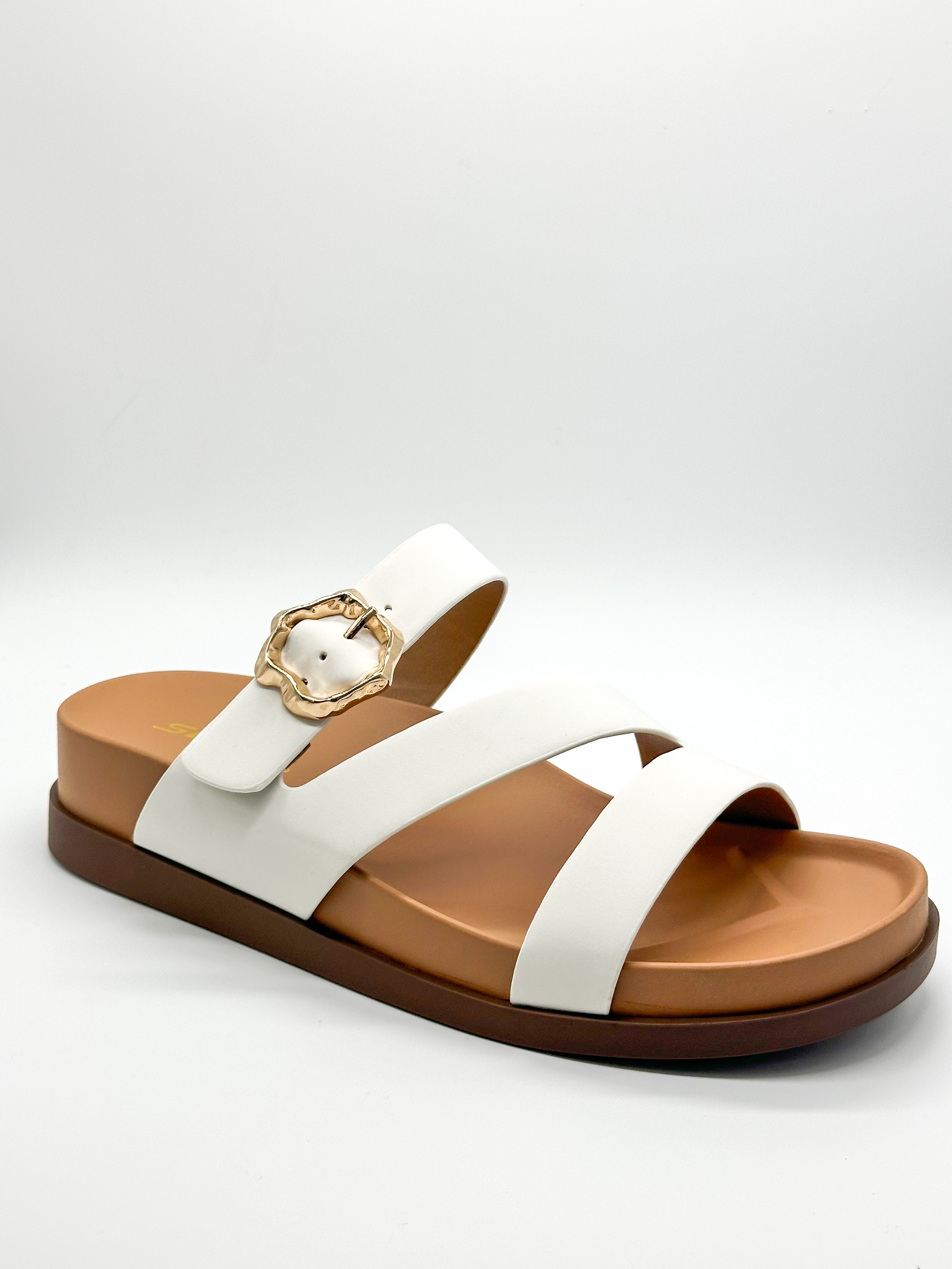 Astrid Wedged Sandals - White-350 Shoes-Fortune Dynamic-Heathered Boho Boutique, Women's Fashion and Accessories in Palmetto, FL