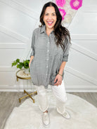 Time Off Button Down Top-120 Long Sleeve Tops-Hyfve-Heathered Boho Boutique, Women's Fashion and Accessories in Palmetto, FL