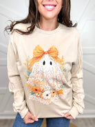 Fall Lace Ghost long Sleeve-130 Graphic Tees-Heathered Boho-Heathered Boho Boutique, Women's Fashion and Accessories in Palmetto, FL