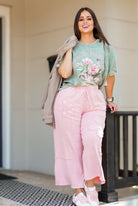 Restock: Floral Utility Mineral Wash Pants-150 PANTS-Easel-Heathered Boho Boutique, Women's Fashion and Accessories in Palmetto, FL