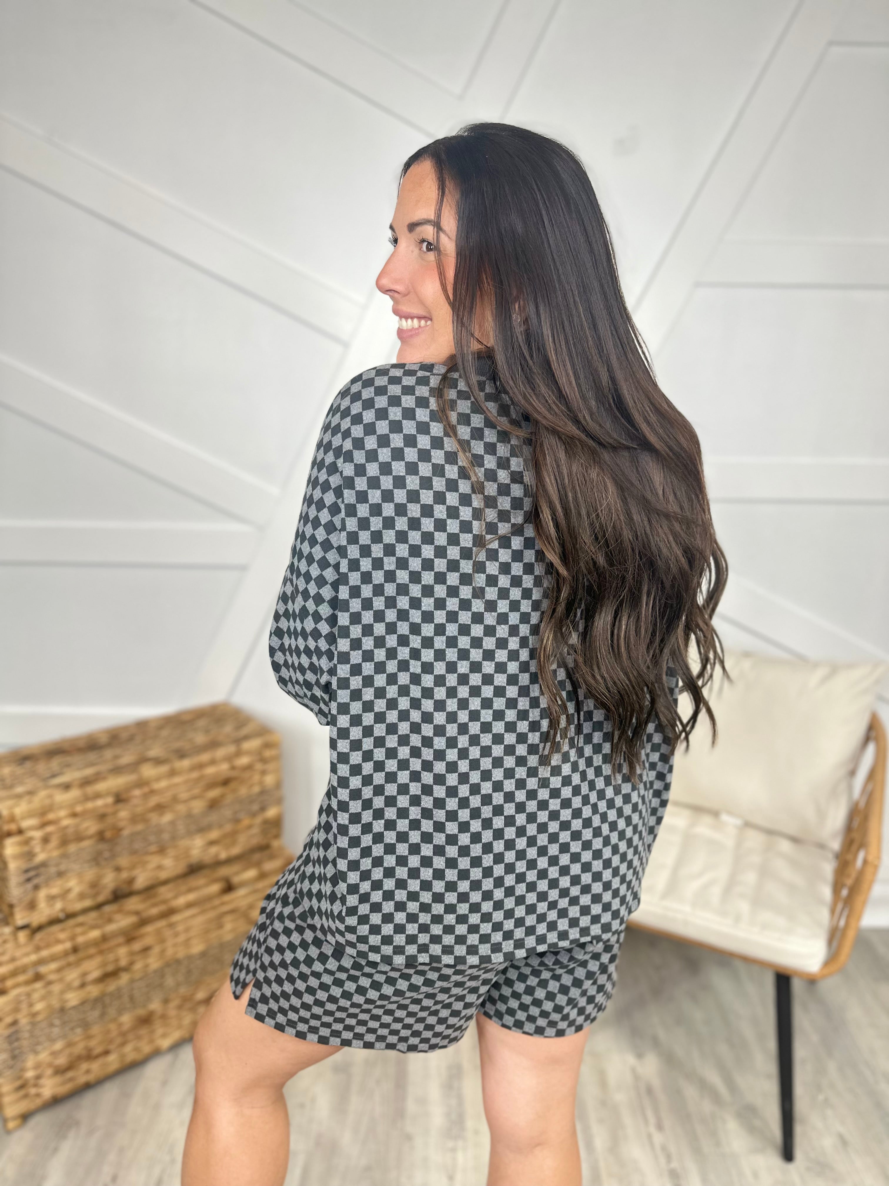 Check Mate Lounge Set-240 Activewear/Sets-Trendsi-Heathered Boho Boutique, Women's Fashion and Accessories in Palmetto, FL