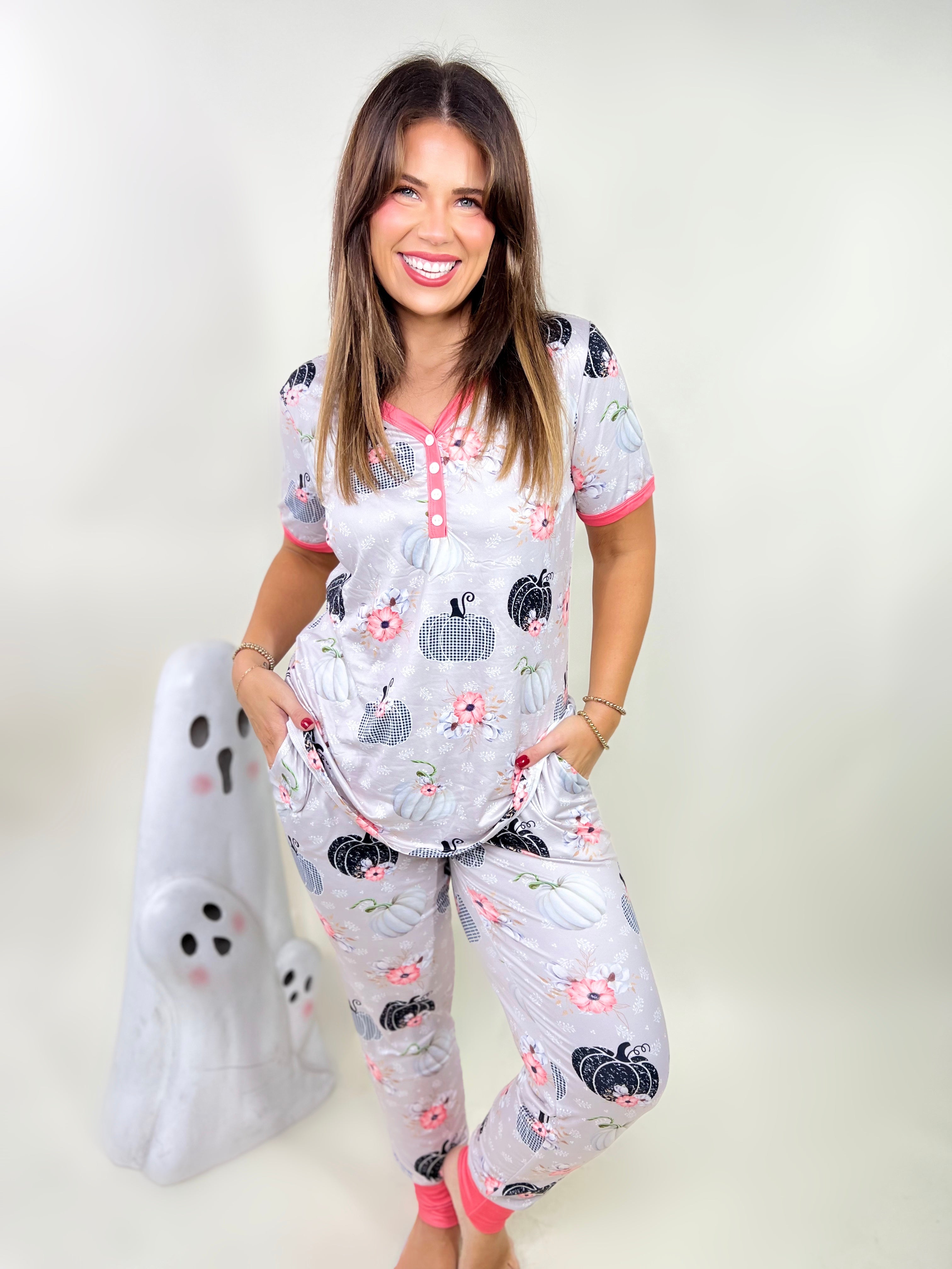 Woodland Halloween PJ Set-240 Activewear/Sets-Shirley & Stone-Heathered Boho Boutique, Women's Fashion and Accessories in Palmetto, FL