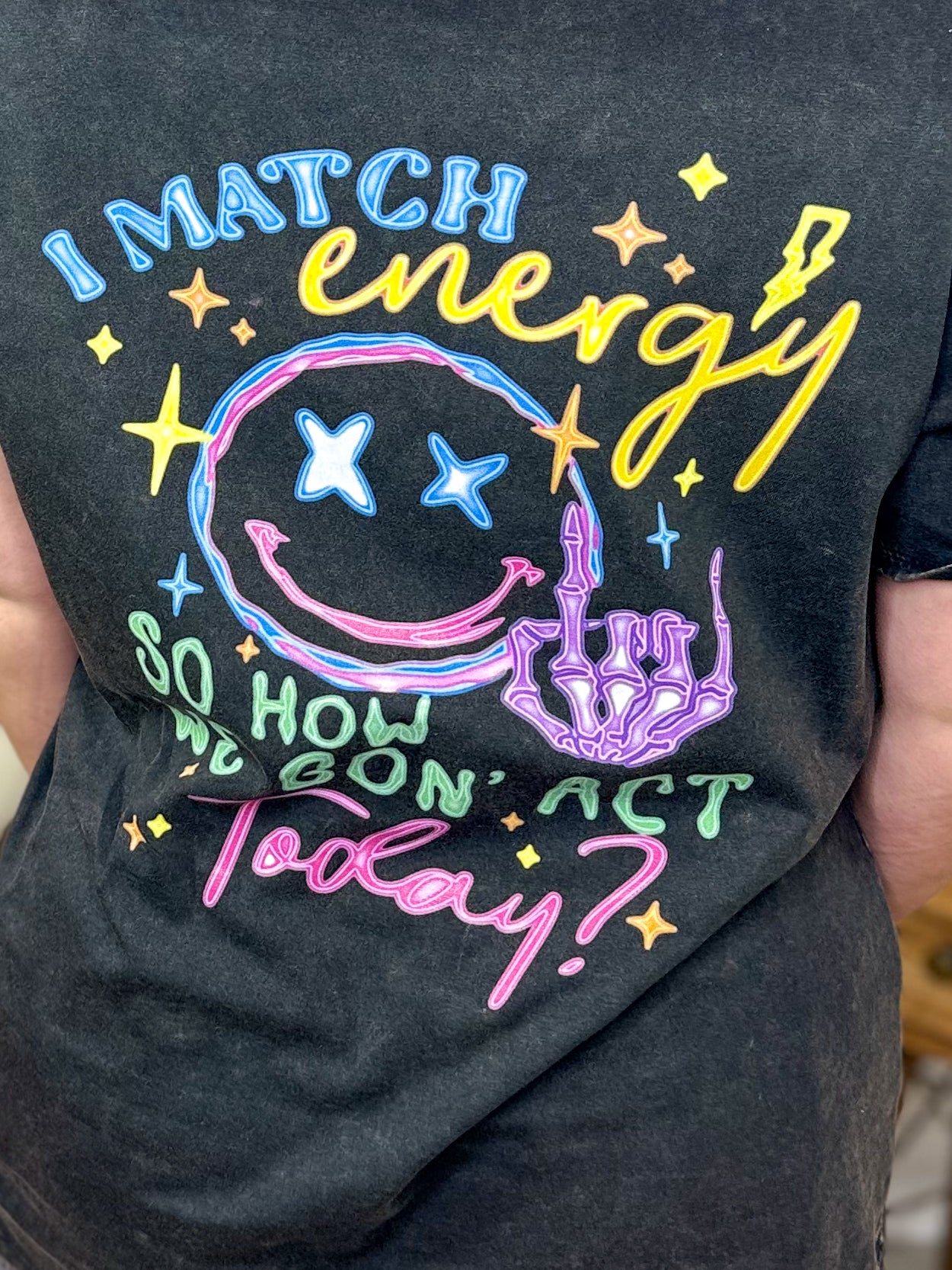 Neon Energy Graphic Tee-130 Graphic Tees-Heathered Boho-Heathered Boho Boutique, Women's Fashion and Accessories in Palmetto, FL