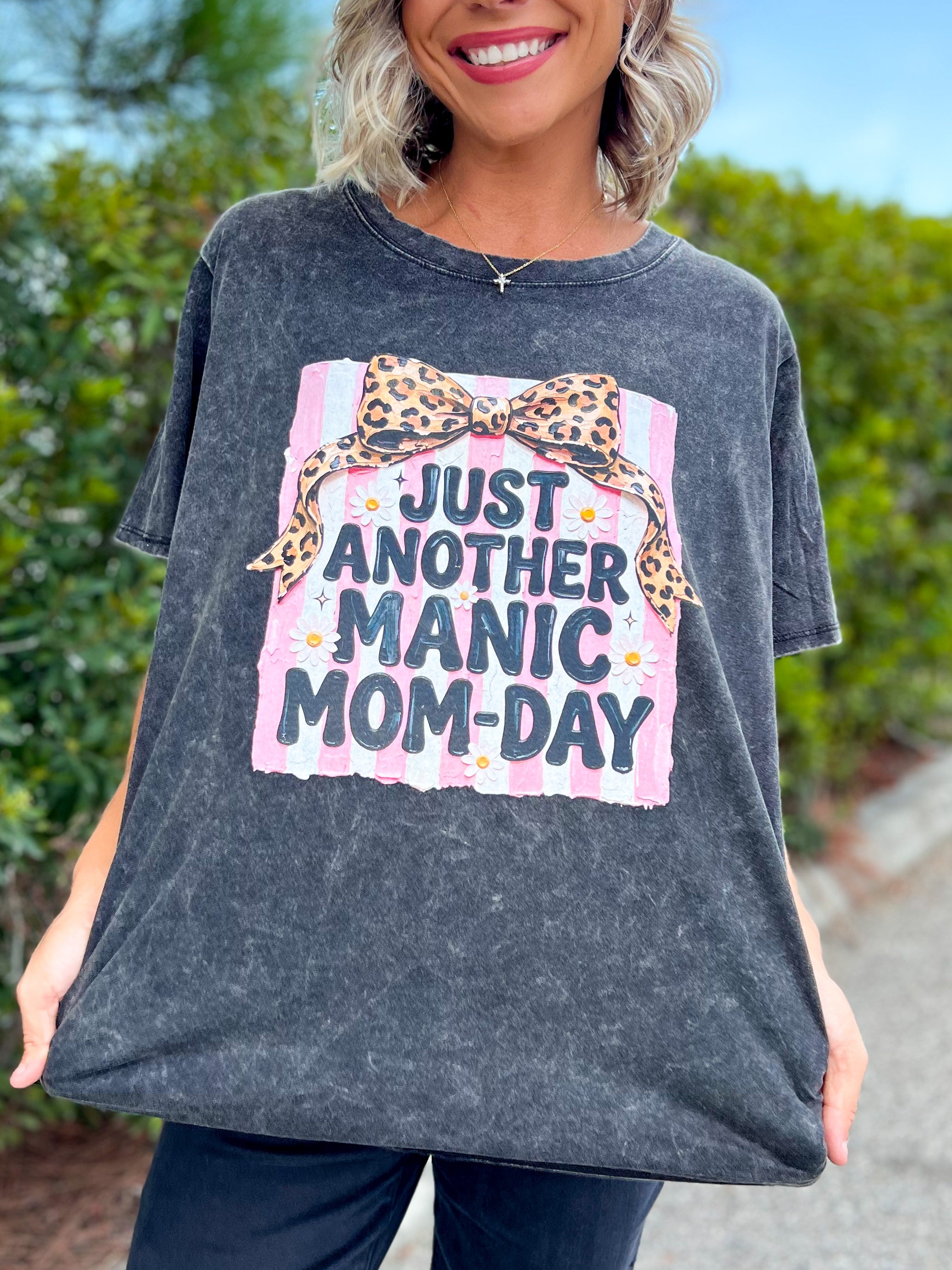 Manic Mom-Day Graphic Tee-130 GRAPHIC TEE-Heathered Boho-Heathered Boho Boutique, Women's Fashion and Accessories in Palmetto, FL