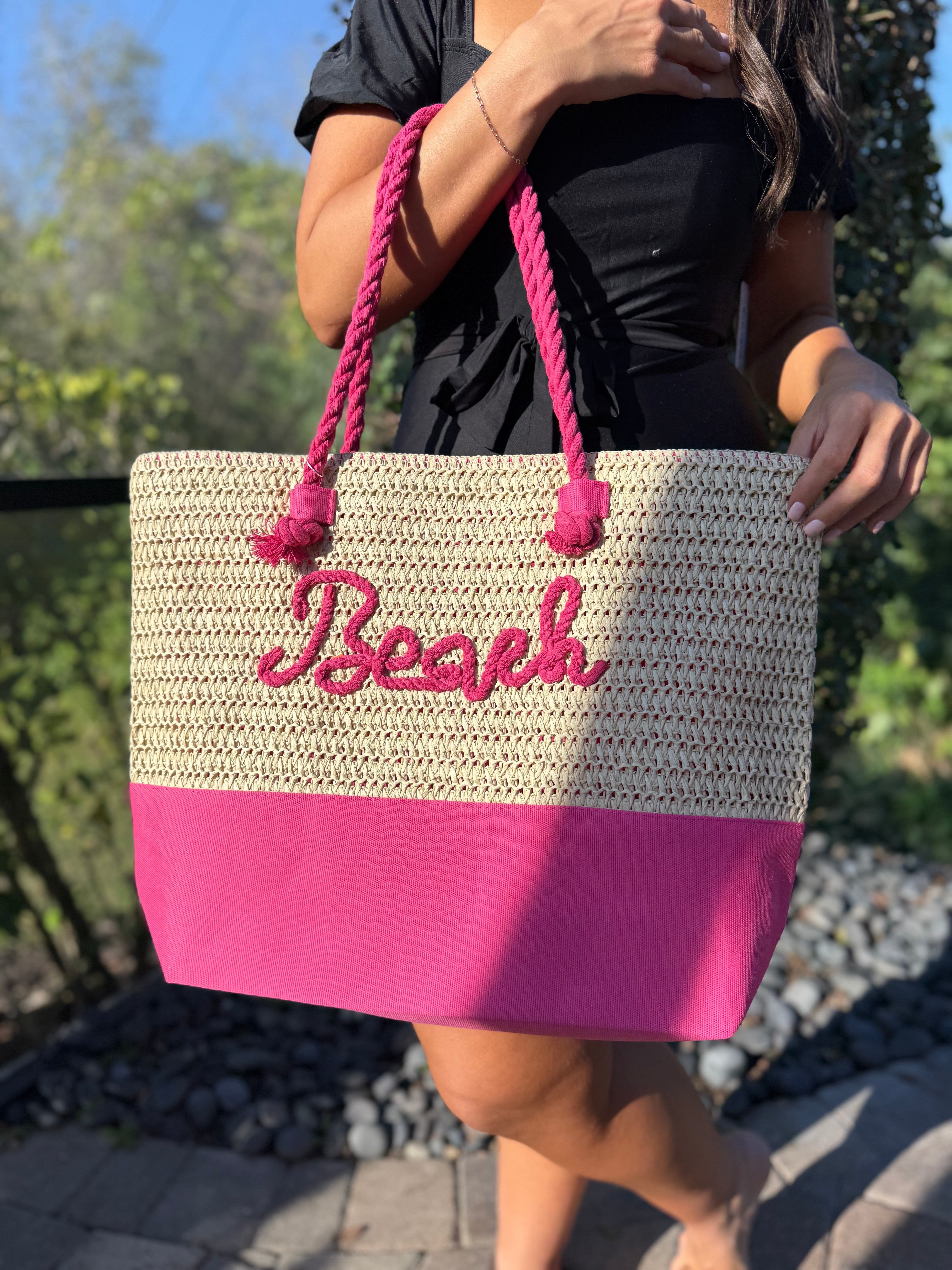 BEACH Rope Tote-320 Bags-Joia Trading-Heathered Boho Boutique, Women's Fashion and Accessories in Palmetto, FL