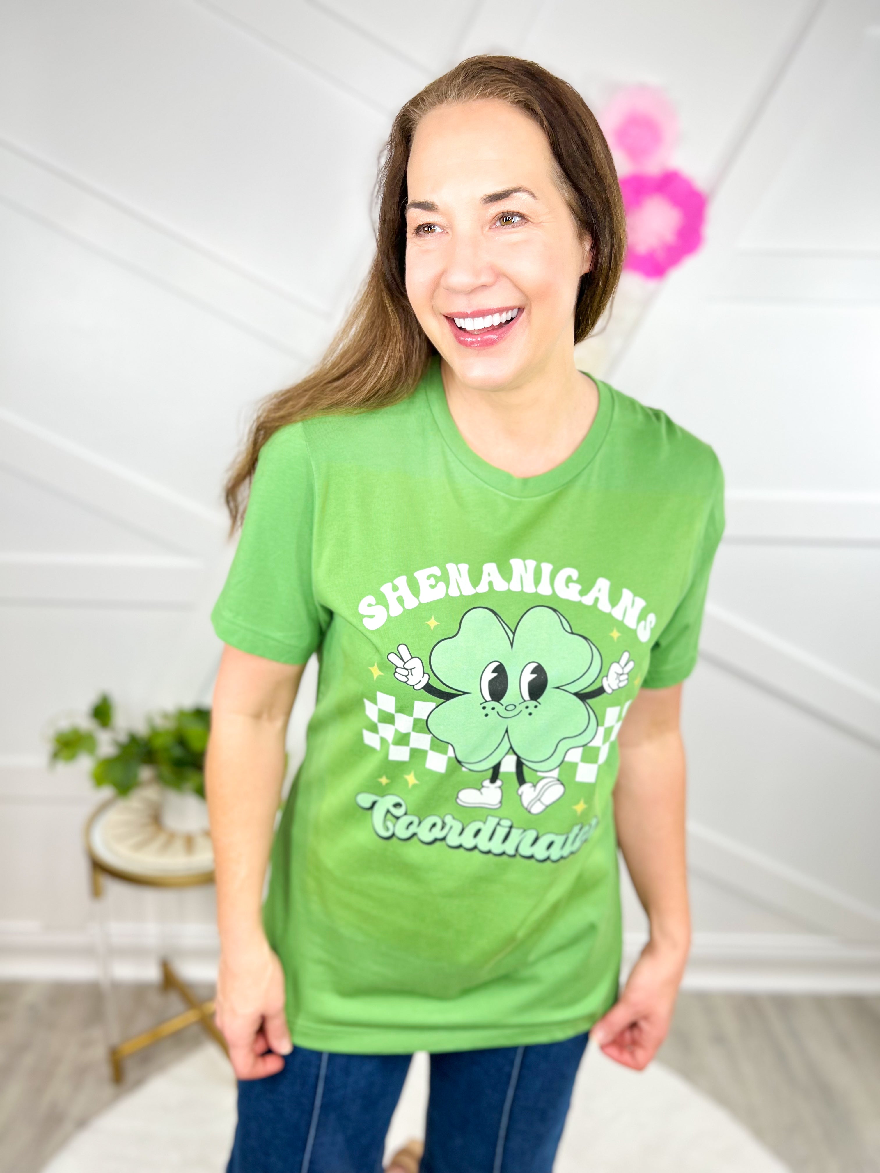 Shenanigans Coordinator Graphic Tee-130 Graphic Tees-Heathered Boho-Heathered Boho Boutique, Women's Fashion and Accessories in Palmetto, FL