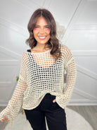 Taking Off Knit Top-120 Long Sleeve Tops-Pol-Heathered Boho Boutique, Women's Fashion and Accessories in Palmetto, FL