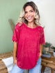 Restock: Conquer The Weekend Top-110 SHORT SLEEVE TOP-ZENANA-Heathered Boho Boutique, Women's Fashion and Accessories in Palmetto, FL