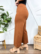 Office Day Trip Wide Leg Cropped Pants- Rust-150 PANTS-DEAR SCARLETT-Heathered Boho Boutique, Women's Fashion and Accessories in Palmetto, FL