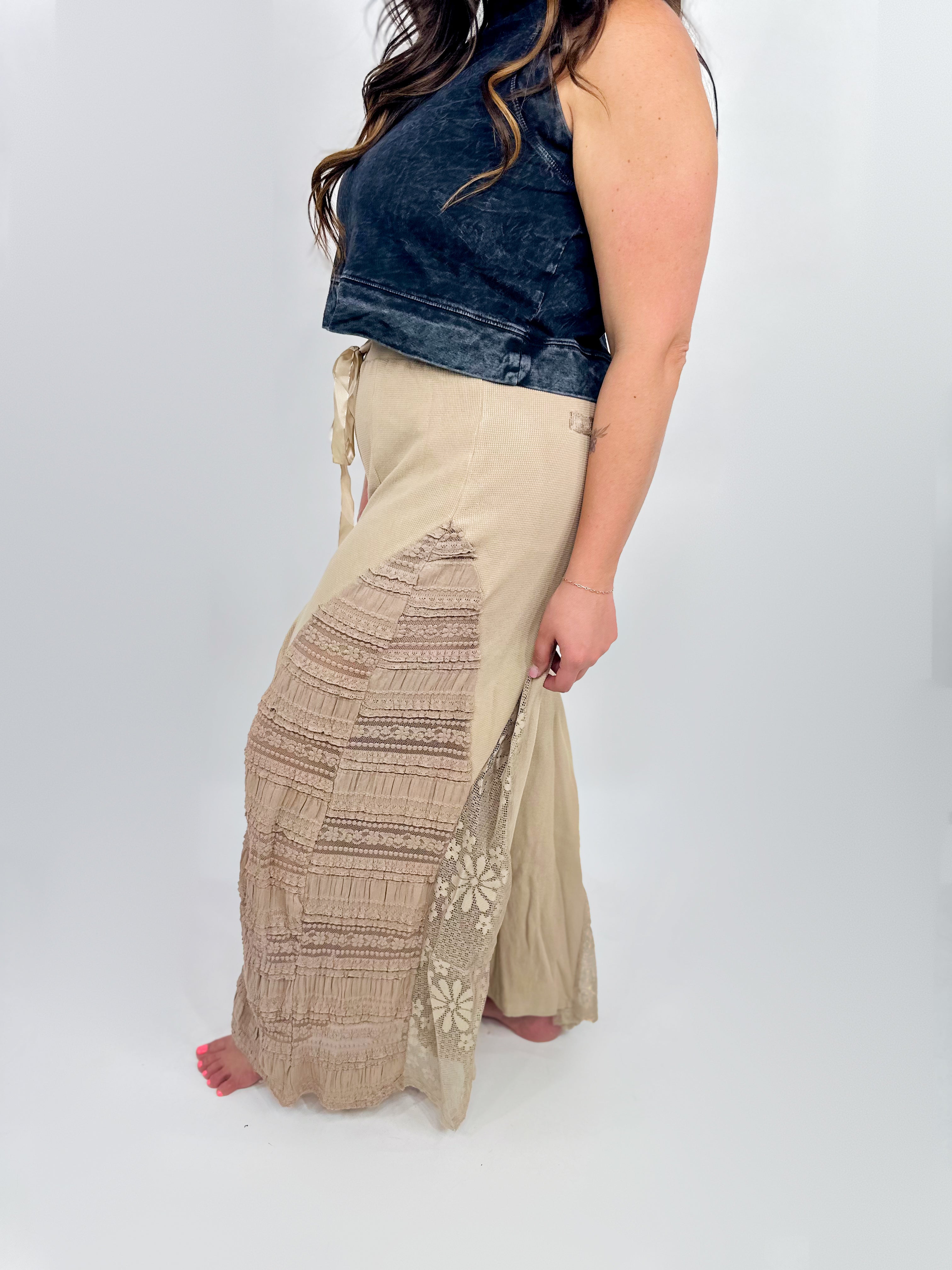 RESTOCK : Here for the Dramatics Wide Leg Pants-150 PANTS-POL-Heathered Boho Boutique, Women's Fashion and Accessories in Palmetto, FL