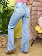 Wild Flare High Rise Jeans by Saige-190 JEANS-SAIGE-Heathered Boho Boutique, Women's Fashion and Accessories in Palmetto, FL