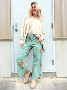 Fresh Cut Flower Pants-150 PANTS-EASEL-Heathered Boho Boutique, Women's Fashion and Accessories in Palmetto, FL