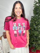 Nutcracker Sequin Graphic Tee-110 Short Sleeve Top-Southern Grace-Heathered Boho Boutique, Women's Fashion and Accessories in Palmetto, FL