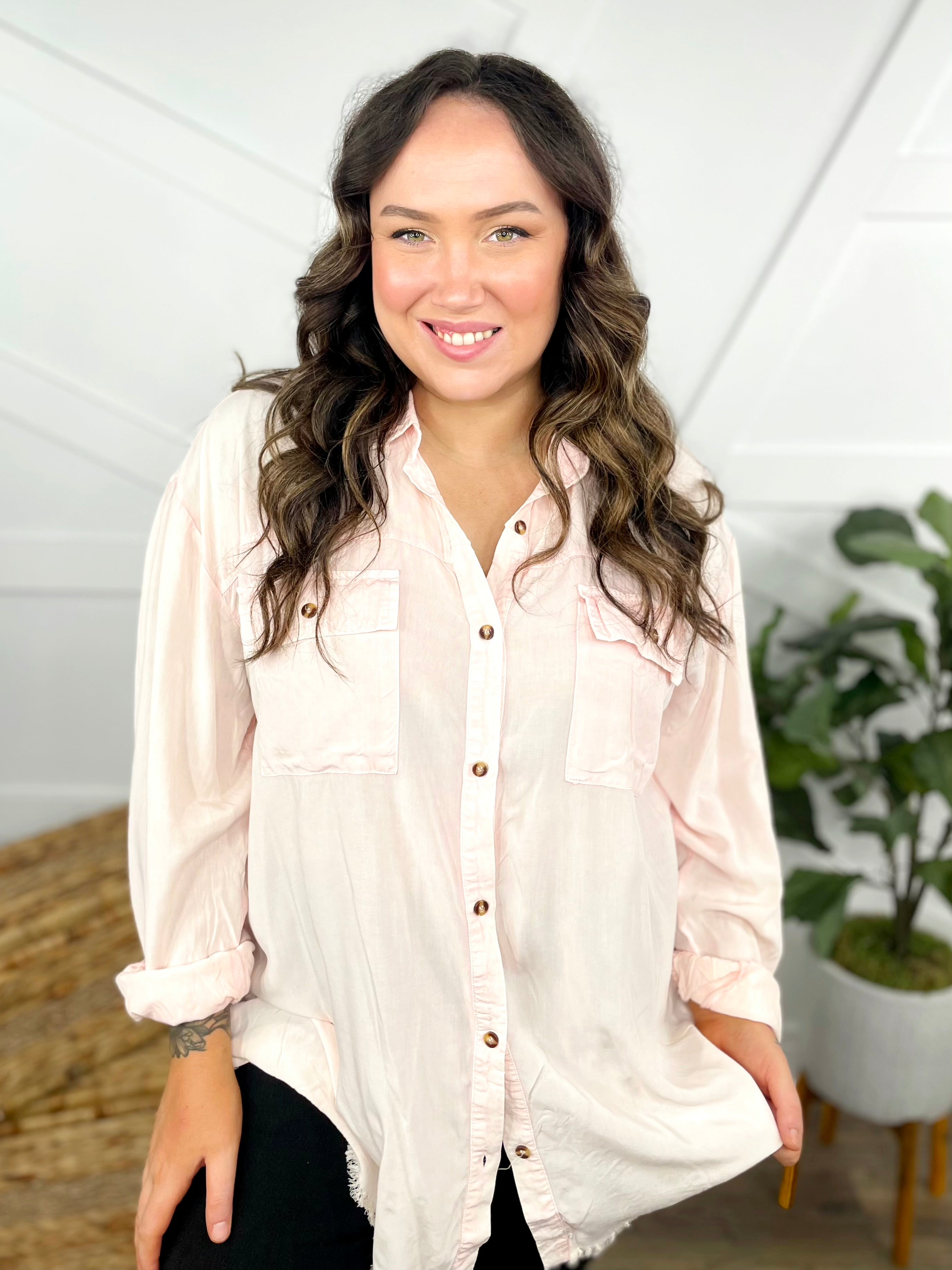 Look This Good Button Down-400 Takeover/Pre-Order-Easel-Heathered Boho Boutique, Women's Fashion and Accessories in Palmetto, FL