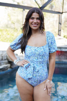 Belle Of the Ocean One Piece Swimsuit - Small Blue Flower-300 Swimwear-Marina West Swim-Heathered Boho Boutique, Women's Fashion and Accessories in Palmetto, FL