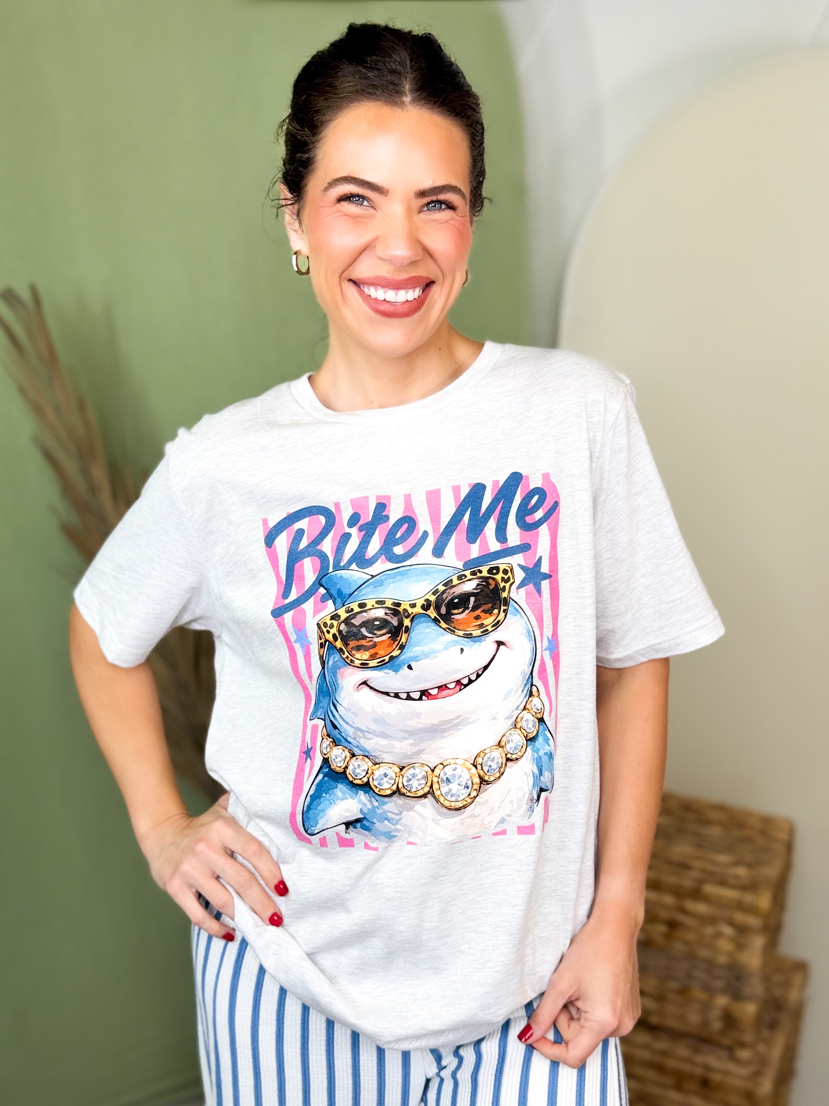 Bite Me Graphic Tee-130 GRAPHIC TEE-Heathered Boho-Heathered Boho Boutique, Women's Fashion and Accessories in Palmetto, FL