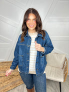 Better Believe It Denim Jacket-200 Jackets/Shackets-Risen Jeans-Heathered Boho Boutique, Women's Fashion and Accessories in Palmetto, FL