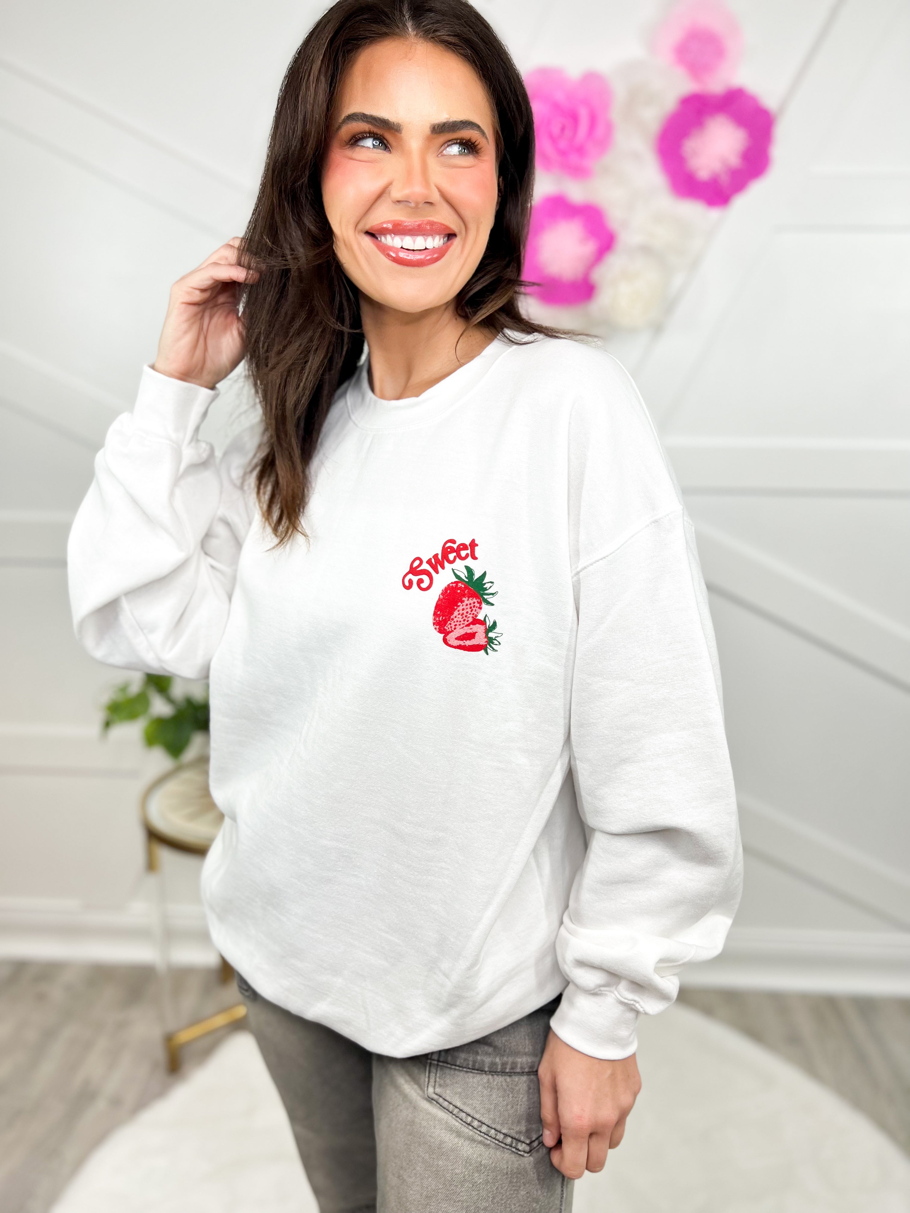 Sweet Graphic Crewneck-130 Graphic Tees-Sweet Claire-Heathered Boho Boutique, Women's Fashion and Accessories in Palmetto, FL