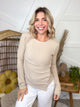 Lucky To Be Me Top-120 Long Sleeve Tops-White Birch-Heathered Boho Boutique, Women's Fashion and Accessories in Palmetto, FL