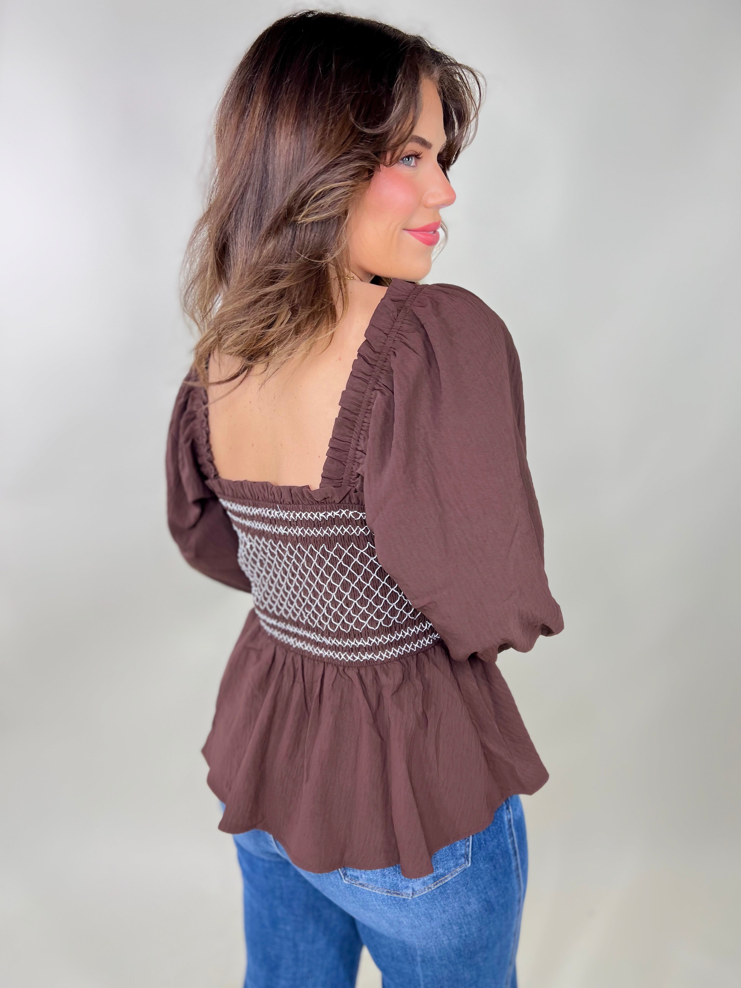 In Your Gaze Top-120 Long Sleeve Tops-Oddi-Heathered Boho Boutique, Women's Fashion and Accessories in Palmetto, FL