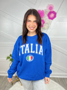 Italia Graphic Crewneck-130 Graphic Tees-Sweet Claire-Heathered Boho Boutique, Women's Fashion and Accessories in Palmetto, FL