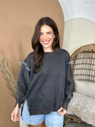 Restock: The Lived-In Luxe Pullover-125 SWEATER-ZENANA-Heathered Boho Boutique, Women's Fashion and Accessories in Palmetto, FL