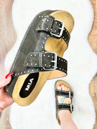 Black Brookie Platform Sandals-350 Shoes-Mia Shoes-Heathered Boho Boutique, Women's Fashion and Accessories in Palmetto, FL