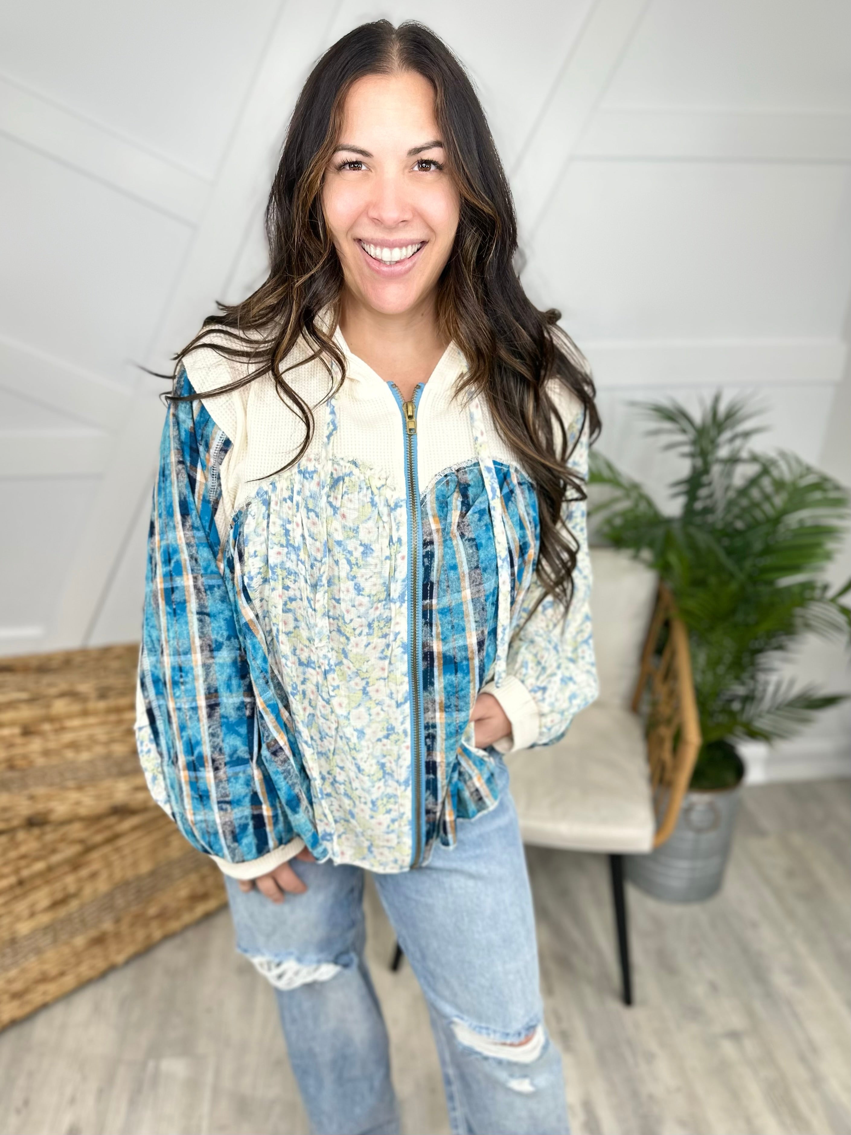 Floral Fantasy Hoodie-210 Hoodies-Pol-Heathered Boho Boutique, Women's Fashion and Accessories in Palmetto, FL