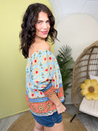 Sweet Sky Petals Top-120 LONG SLEEVE TOPS-EASEL-Heathered Boho Boutique, Women's Fashion and Accessories in Palmetto, FL