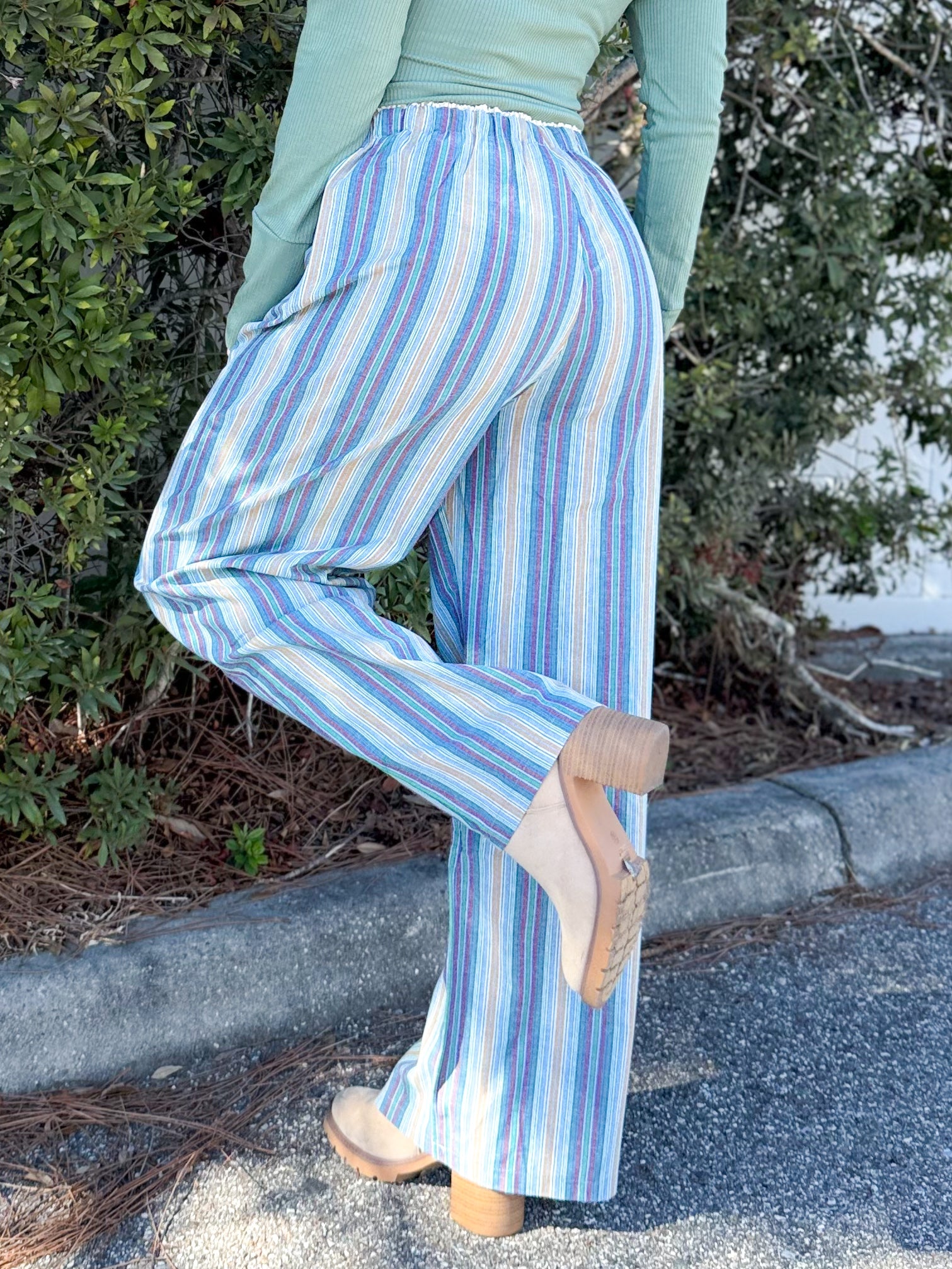 Signature Stripe Pants-150 PANTS-JADE BY JANE-Heathered Boho Boutique, Women's Fashion and Accessories in Palmetto, FL