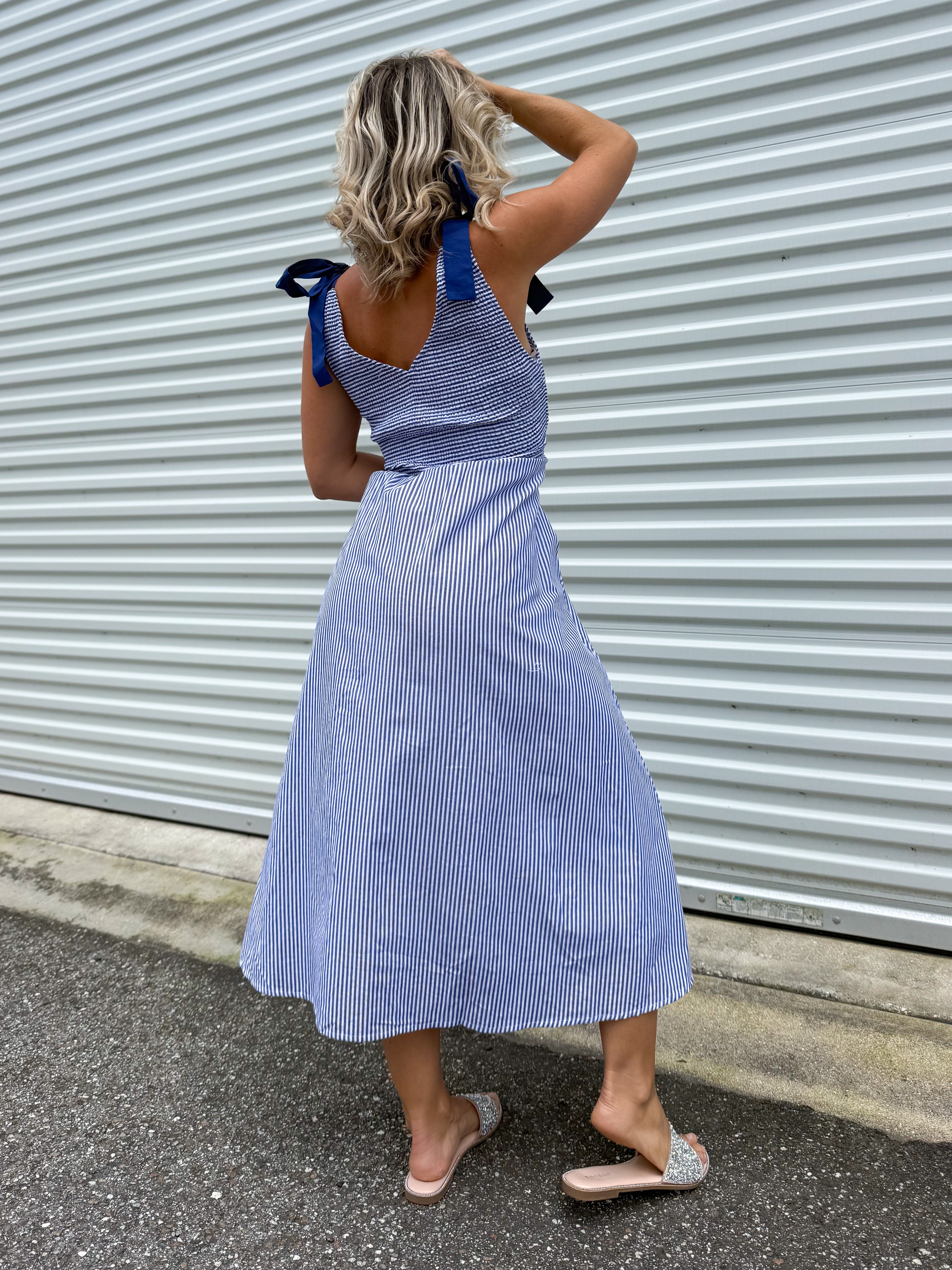 Sunline Tie-Strap Dress-230 DRESSES/JUMPSUITS/ROMPERS-DAVI & DANI-Heathered Boho Boutique, Women's Fashion and Accessories in Palmetto, FL