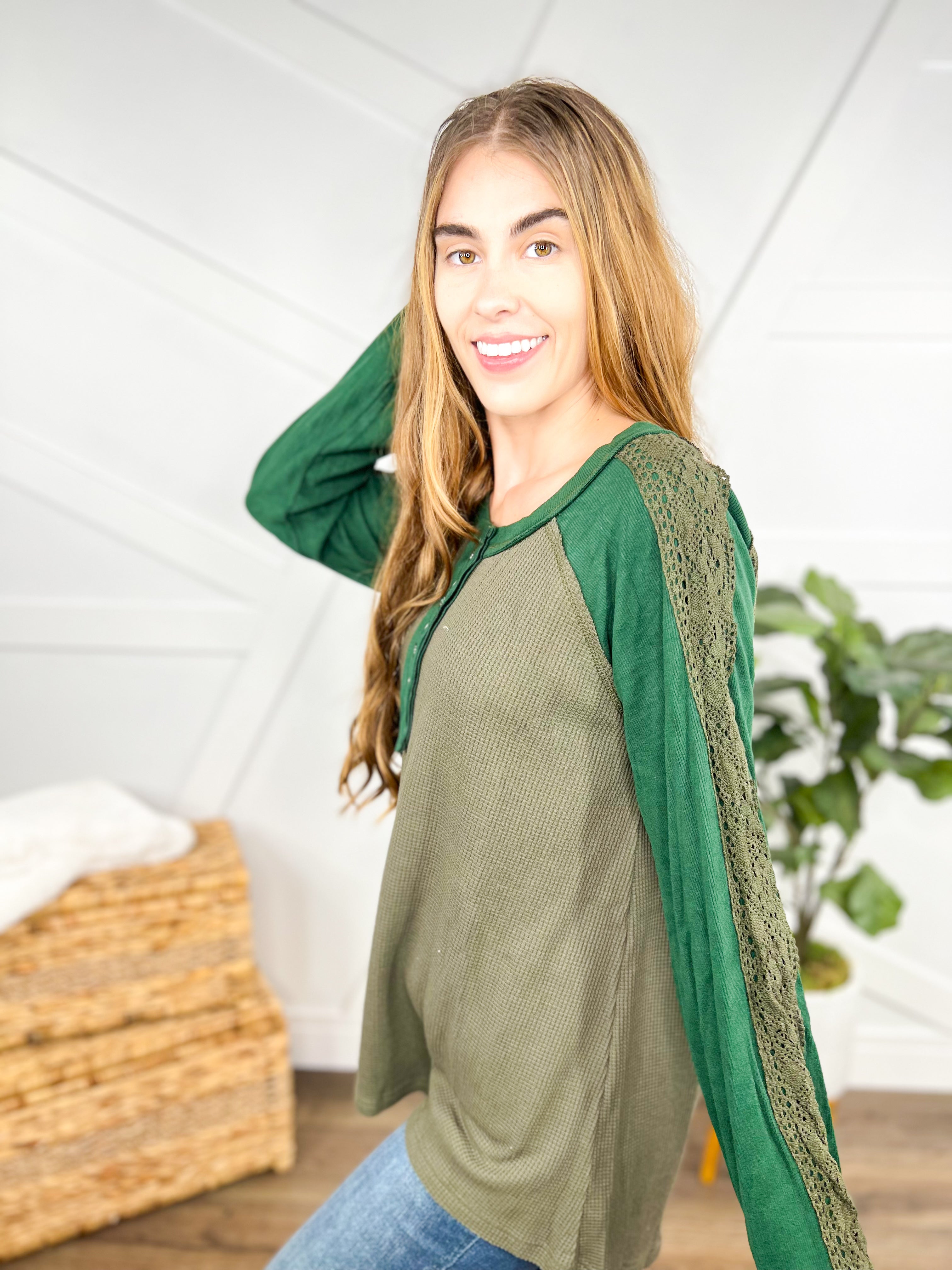 Loving Thoughts Top-120 Long Sleeve Tops-Pol-Heathered Boho Boutique, Women's Fashion and Accessories in Palmetto, FL