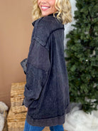 Easy Ease Half Zip Top-120 LONG SLEEVE TOPS-White Birch-Heathered Boho Boutique, Women's Fashion and Accessories in Palmetto, FL