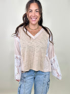 Lace Charm Top-120 Long Sleeve Tops-Pol-Heathered Boho Boutique, Women's Fashion and Accessories in Palmetto, FL