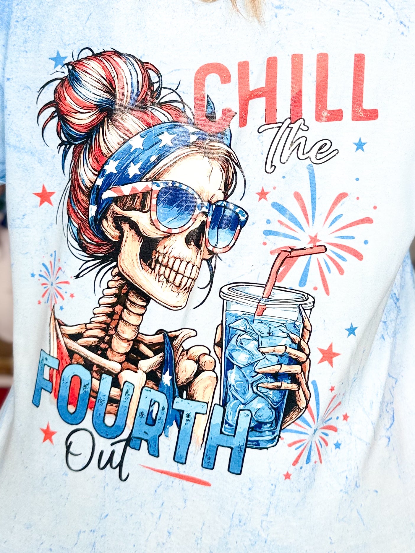 Chill the 4th Out-Pocket/Back-Graphic Tee-130 Graphic Tees-Heathered Boho-Heathered Boho Boutique, Women's Fashion and Accessories in Palmetto, FL