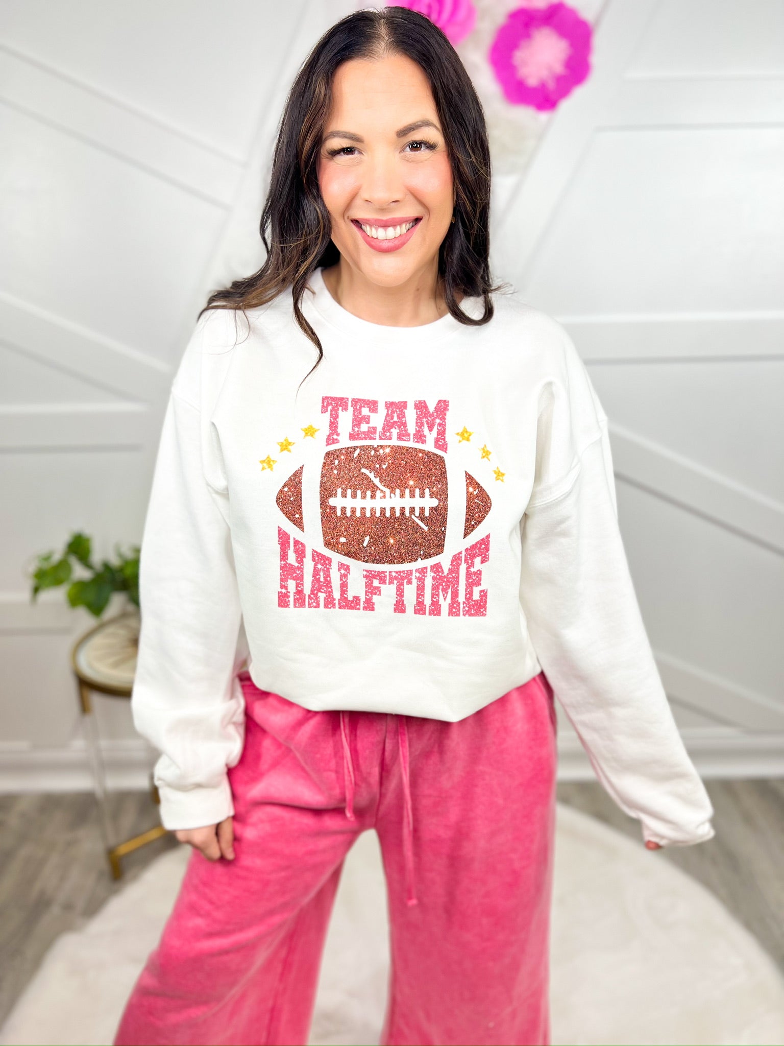 Team Halftime Graphic Sweatshirt-125 Sweater-Heathered Boho-Heathered Boho Boutique, Women's Fashion and Accessories in Palmetto, FL