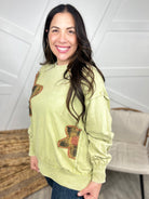 RESTOCK : Flower Patch Top-120 Long Sleeve Tops-Easel-Heathered Boho Boutique, Women's Fashion and Accessories in Palmetto, FL