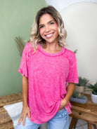 Restock: Conquer The Weekend Top-110 SHORT SLEEVE TOP-ZENANA-Heathered Boho Boutique, Women's Fashion and Accessories in Palmetto, FL