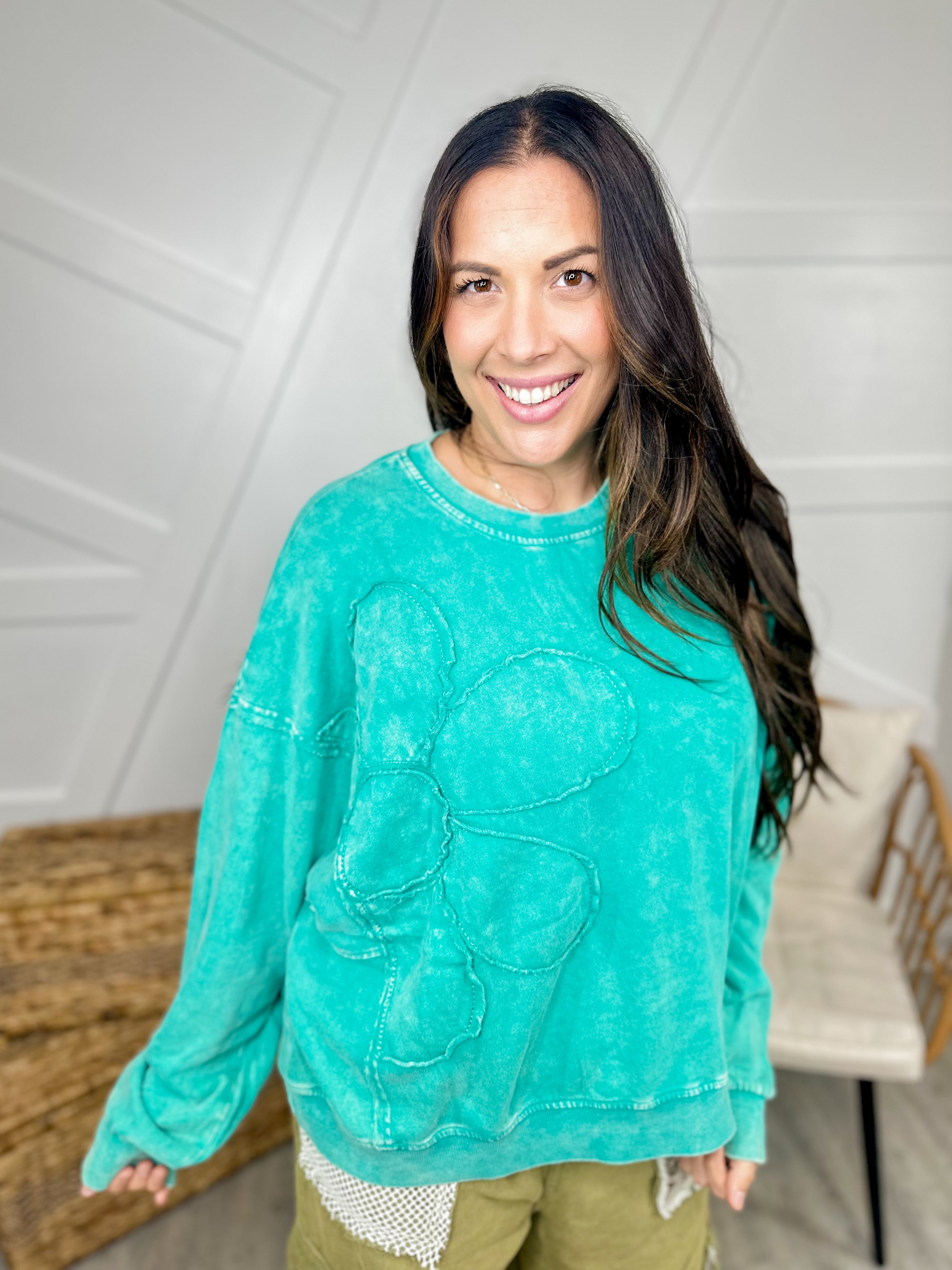 RESTOCK : Waiting to Bloom Top-120 Long Sleeve Tops-Easel-Heathered Boho Boutique, Women's Fashion and Accessories in Palmetto, FL