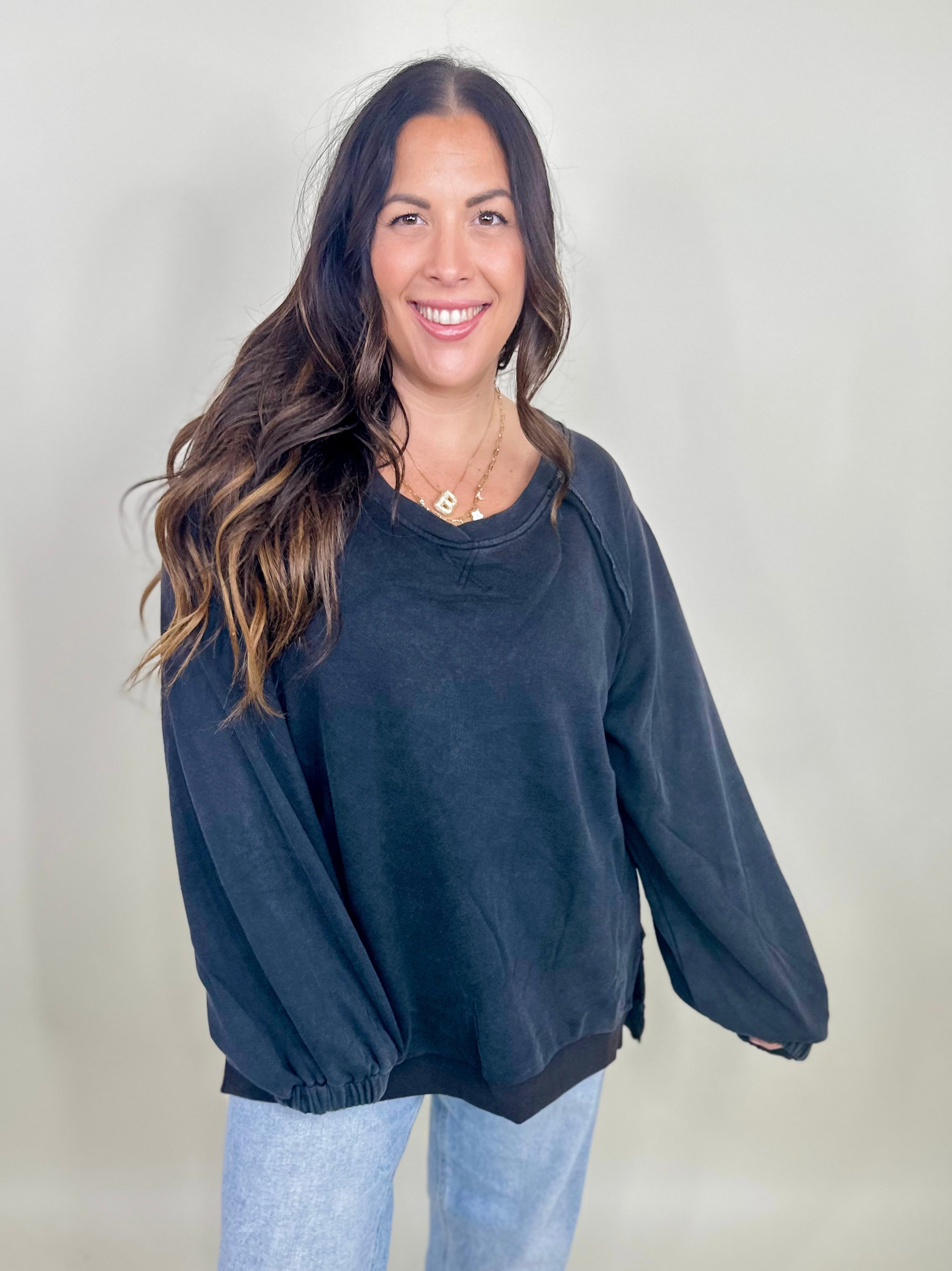 RESTOCK : Got Your Back Long Sleeve Top-120 Long Sleeve Tops-Pol-Heathered Boho Boutique, Women's Fashion and Accessories in Palmetto, FL