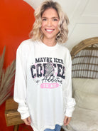Maybe Iced Coffee Is Addicted To Me Graphic Long Sleeve-130 Graphic Tees-Heathered Boho-Heathered Boho Boutique, Women's Fashion and Accessories in Palmetto, FL