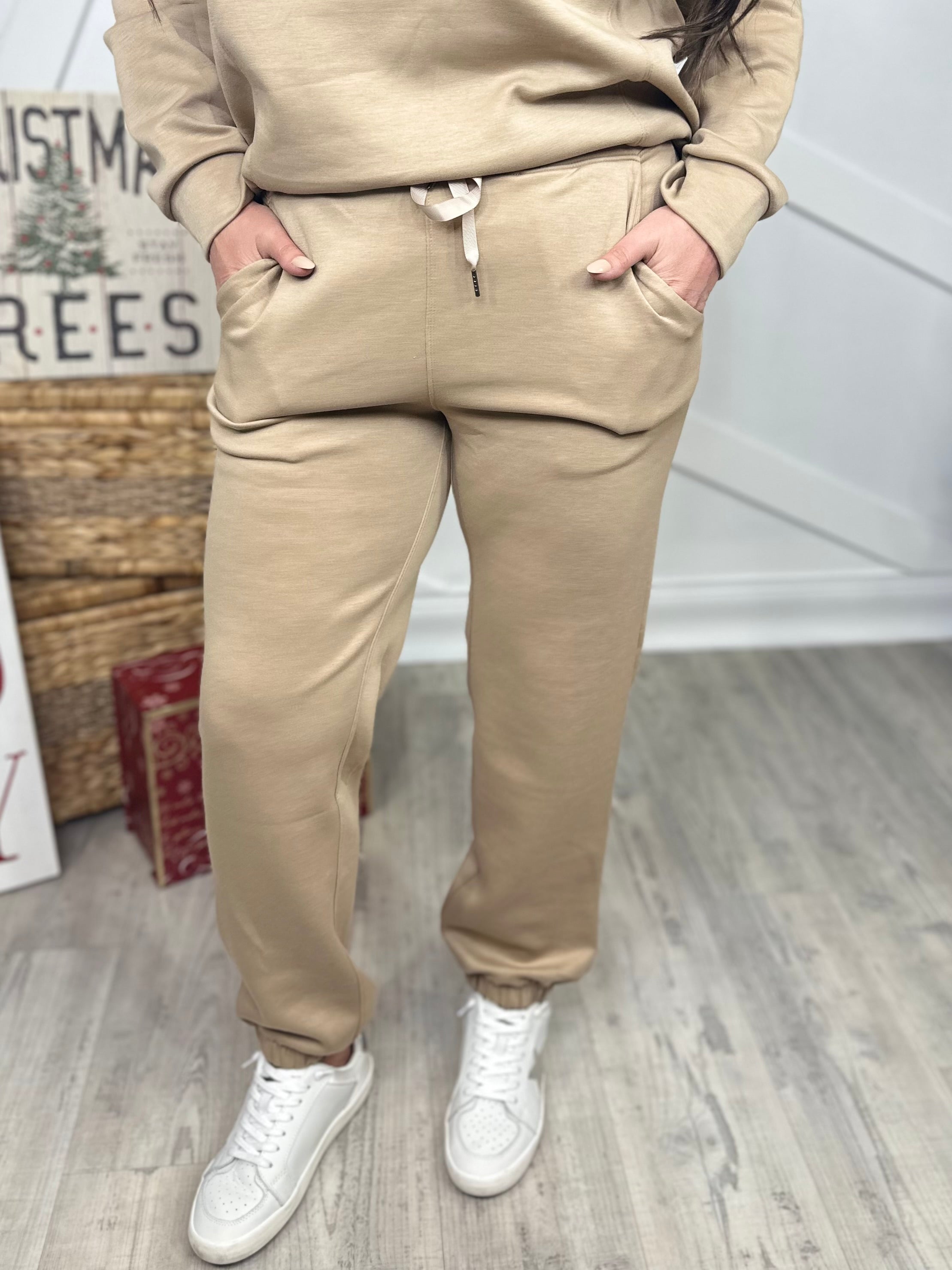 Day Trip Joggers - Khaki-150 PANTS-DEAR SCARLETT-Heathered Boho Boutique, Women's Fashion and Accessories in Palmetto, FL