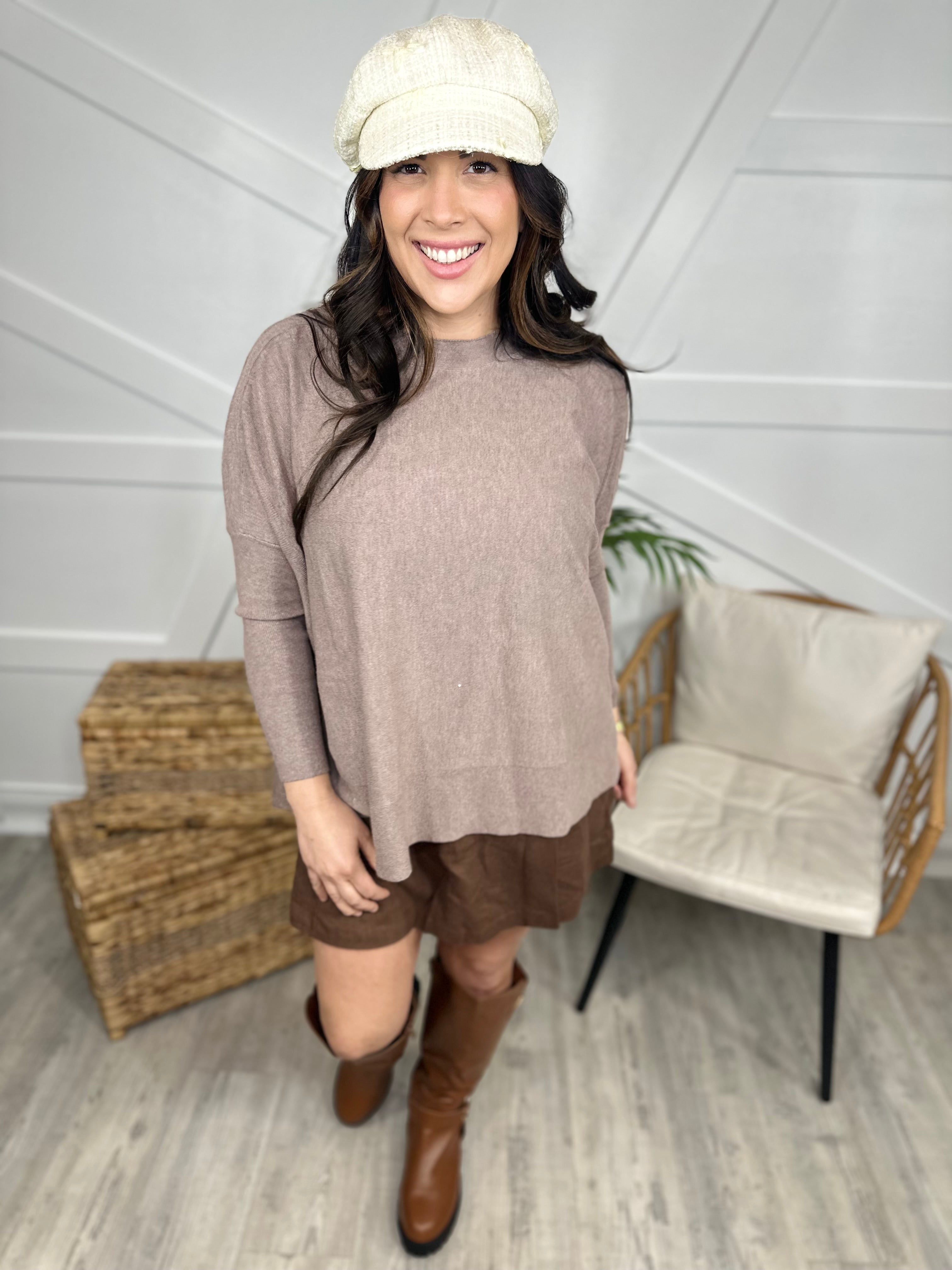 Content Top-120 Long Sleeve Tops-Davi & Dani-Heathered Boho Boutique, Women's Fashion and Accessories in Palmetto, FL