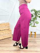 Office Day Trip Wide Leg Cropped Pants- Wine-150 PANTS-DEAR SCARLETT-Heathered Boho Boutique, Women's Fashion and Accessories in Palmetto, FL