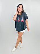 US of A Graphic Tee-130 Graphic Tees-Bibi-Heathered Boho Boutique, Women's Fashion and Accessories in Palmetto, FL