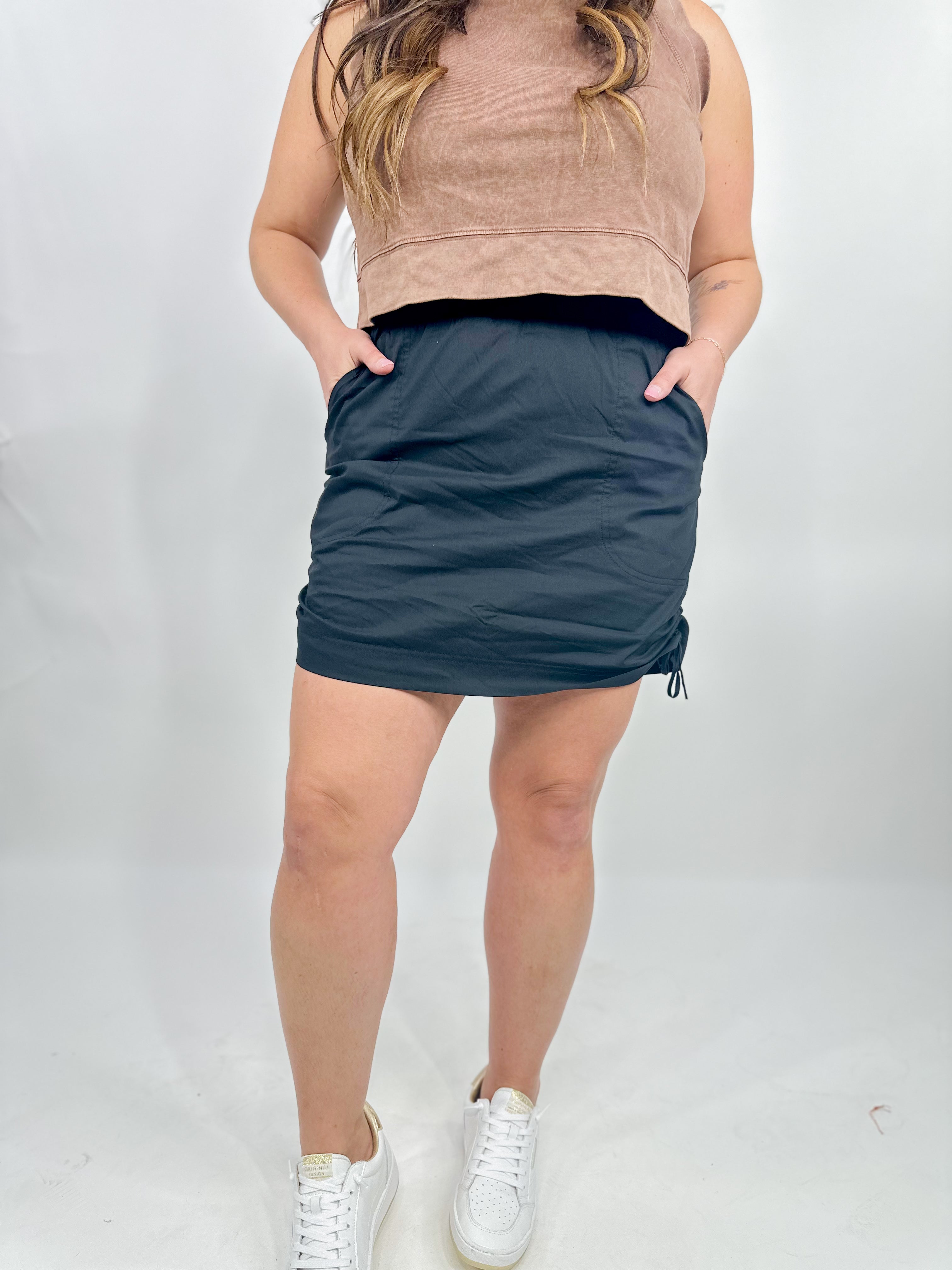 Sporty Skort-170 Skort/ Skirt-White Birch-Heathered Boho Boutique, Women's Fashion and Accessories in Palmetto, FL