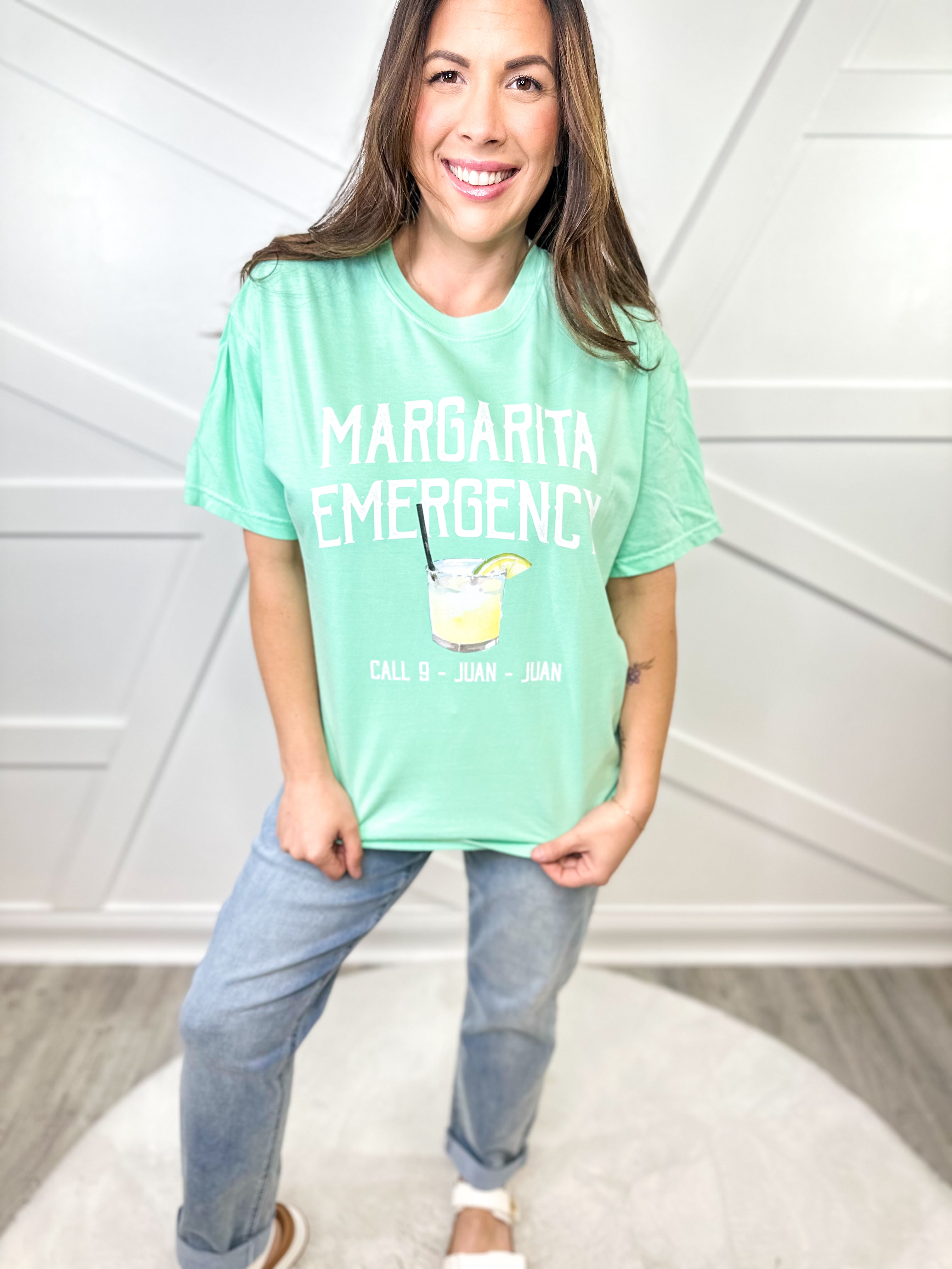 Margarita Emergency Graphic Tee - Island Reef-130 Graphic Tees-Heathered Boho-Heathered Boho Boutique, Women's Fashion and Accessories in Palmetto, FL