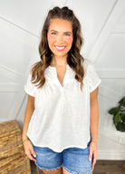 Perfect Day Blouse-110 Short Sleeve Top-Very J-Heathered Boho Boutique, Women's Fashion and Accessories in Palmetto, FL