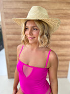 Two Tone Floppy Boho Straw Hat-330 Headwear-Fame Accessories-Heathered Boho Boutique, Women's Fashion and Accessories in Palmetto, FL