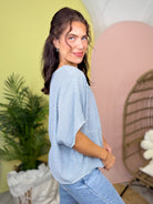Coastal Calm Oversized Top-110 SHORT SLEEVE TOP-SEW IN LOVE-Heathered Boho Boutique, Women's Fashion and Accessories in Palmetto, FL
